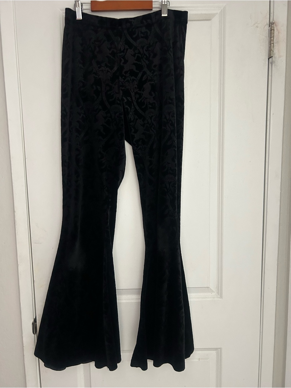 Killstar Black Velvet Flare Leggings Medium